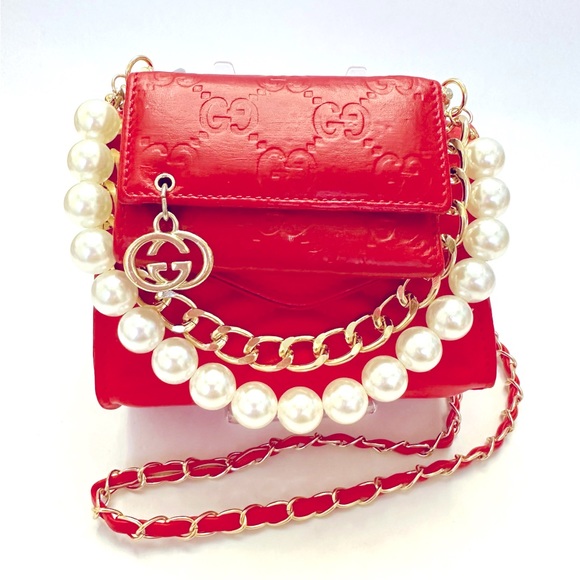 ๐ฏ GUCCI GG Red Monogram Leather 6-Key Wallet w: auth cert - Picture 1 of 14